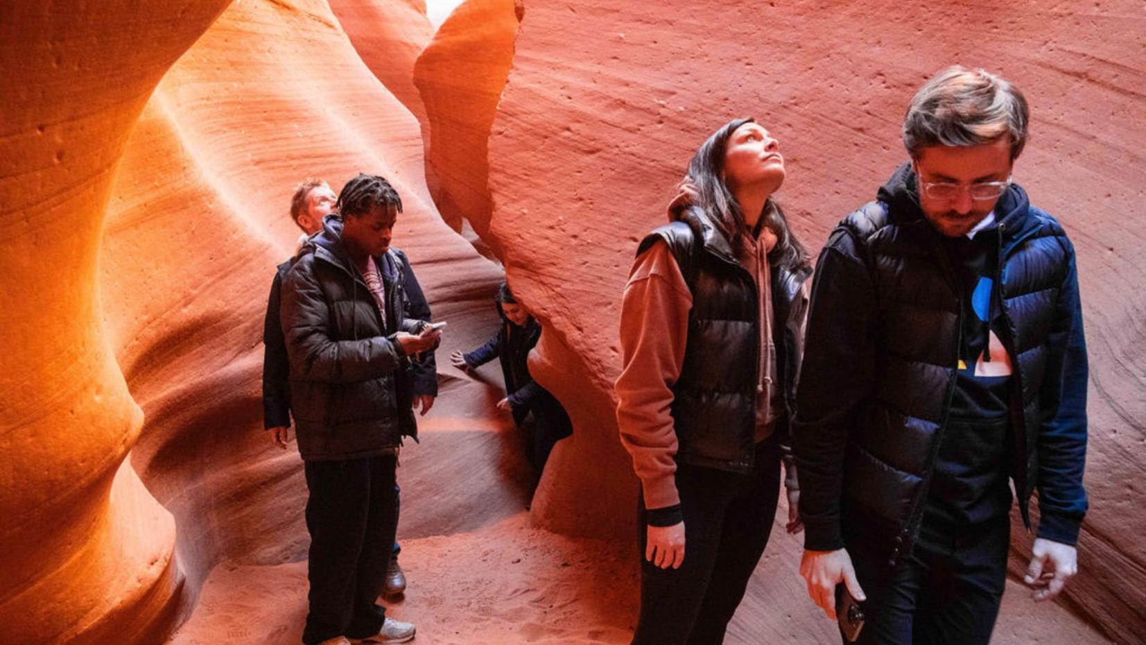 People walking in Antelope Canyon