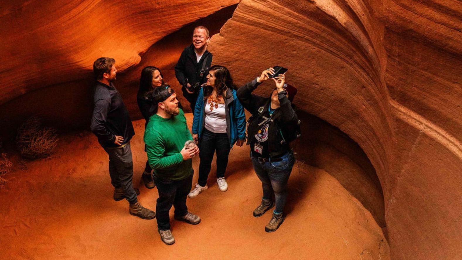 People taking pictures in Antelope Canyon