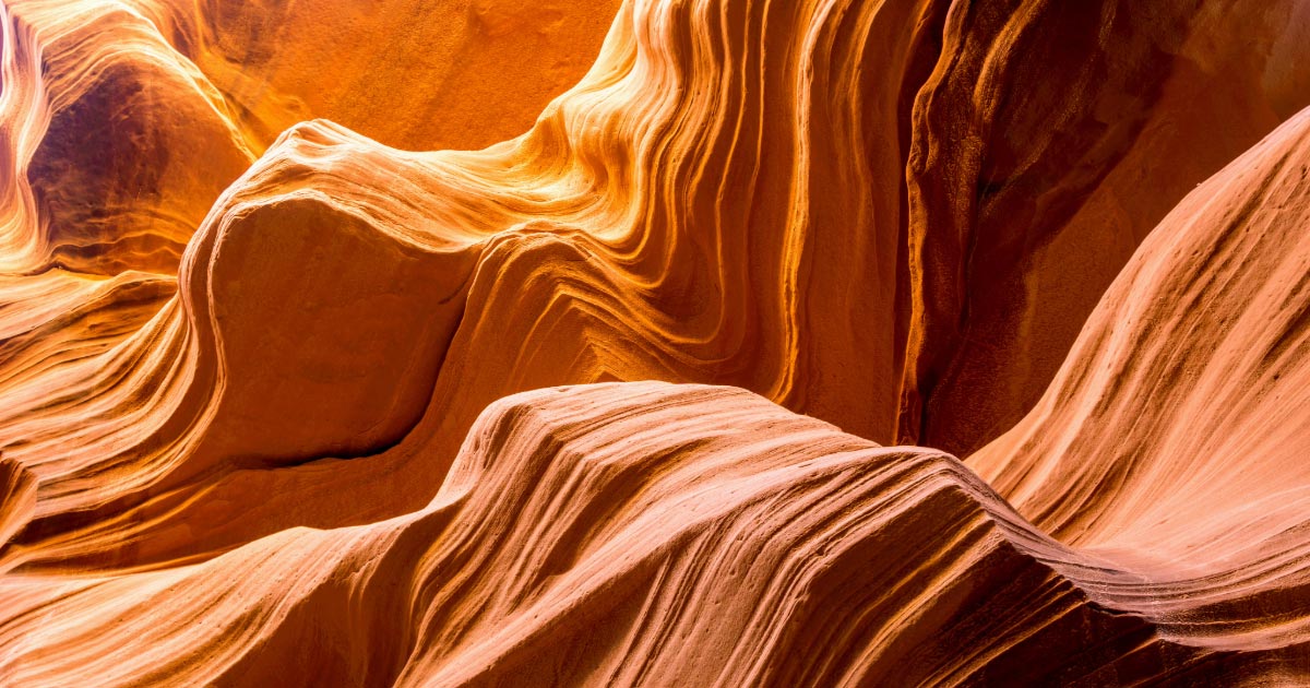 Wavy sandstone features of Lower Antelope Canyon