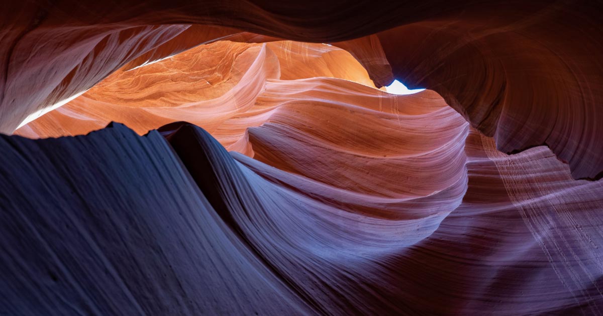 Dark and bright waves of light at Lower Antelope Canyon