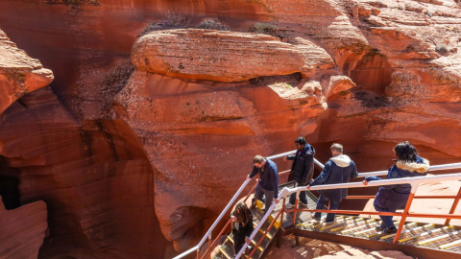 Stairs into Lower Antelope Canyon