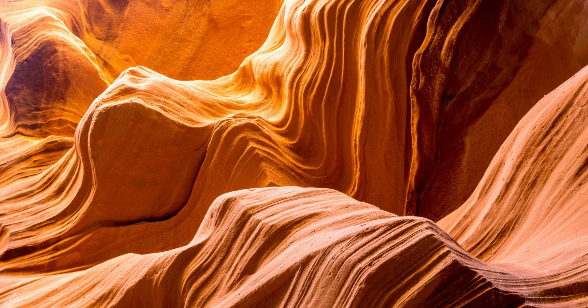 Wavy wall formations at Lower Antelope Canyon